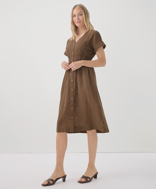 Women’s Coastal Double Gauze Short Sleeve Dress made with Organic Cotton | Pact | Pact Apparel