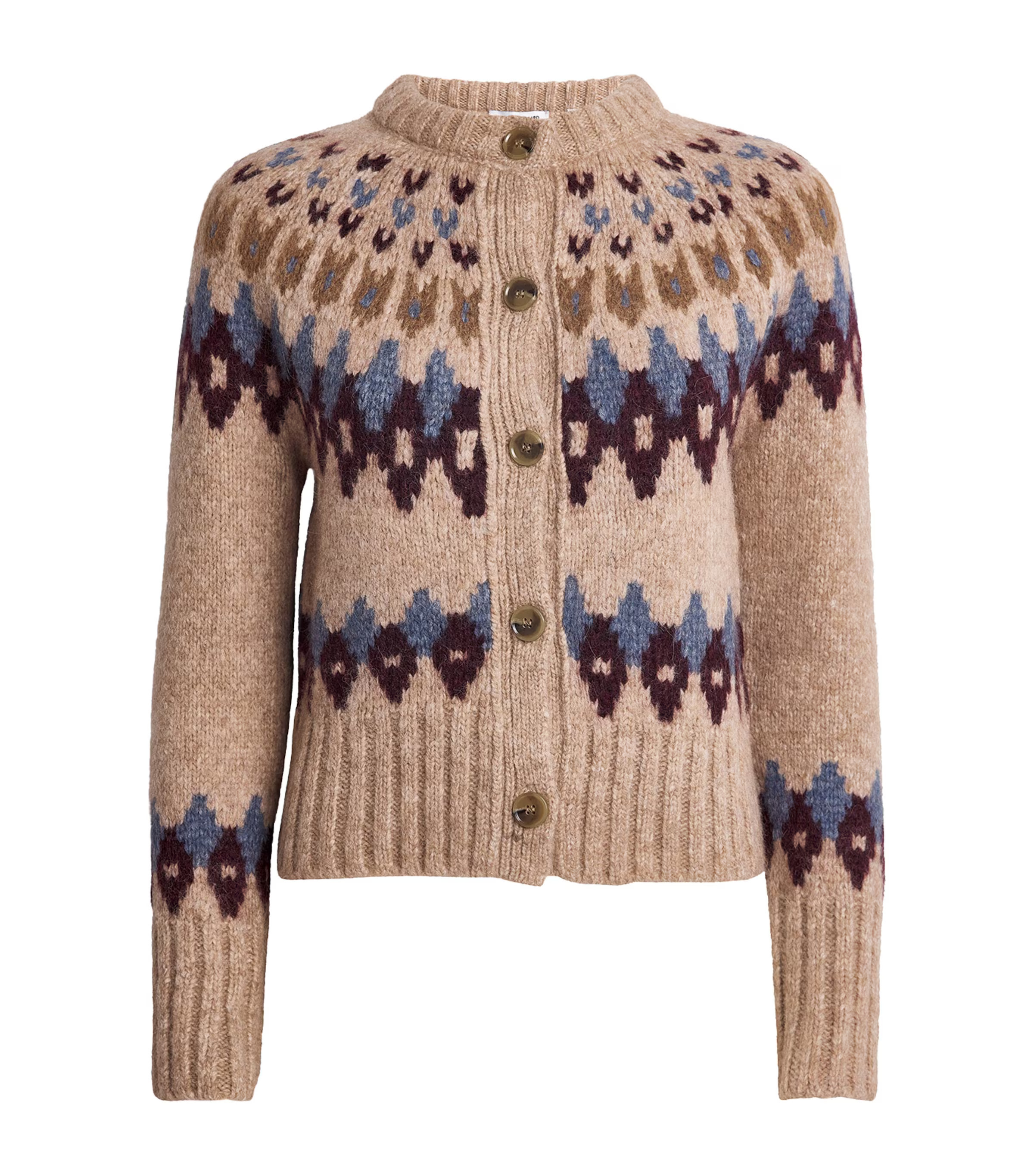 Veronica Beard Alpaca Wool-Blend Fair Isle Christina Cardigan | Harrods