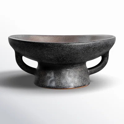 Stoneware Pedestal Bowl with Handles | Wayfair North America