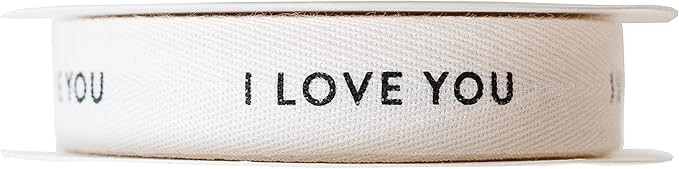 Sisterly Market I Love You, Cotton Herringbone Custom Ribbon Natural 10 Yards, 58 | Amazon (US)