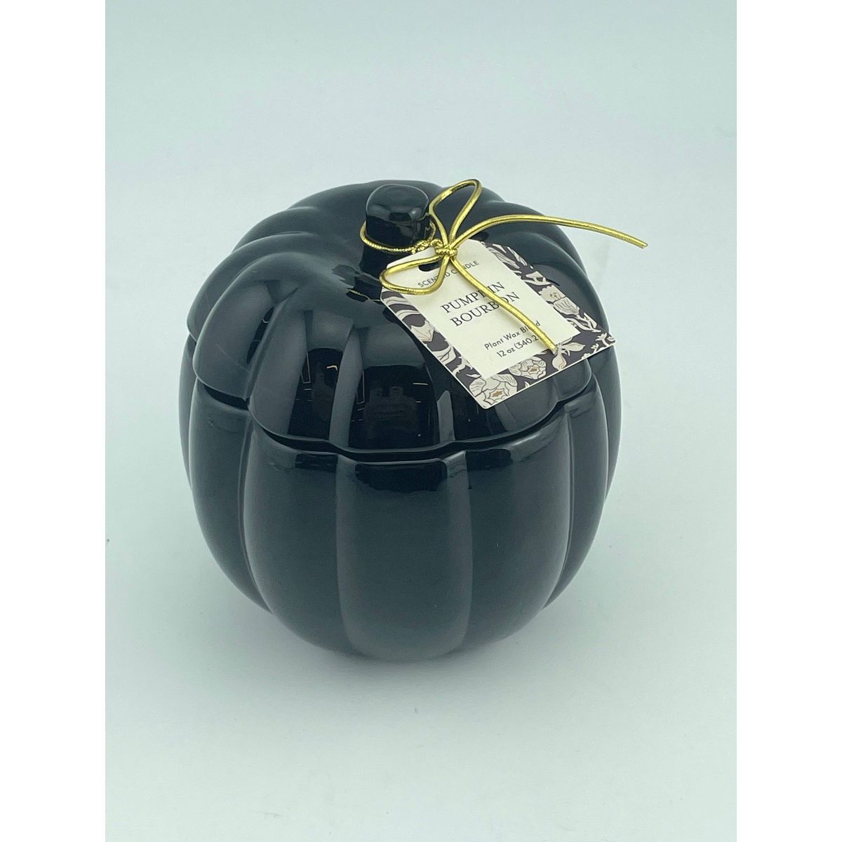 Glass Figural Pumpkin Bourbon Candle Black - Threshold™ | Target