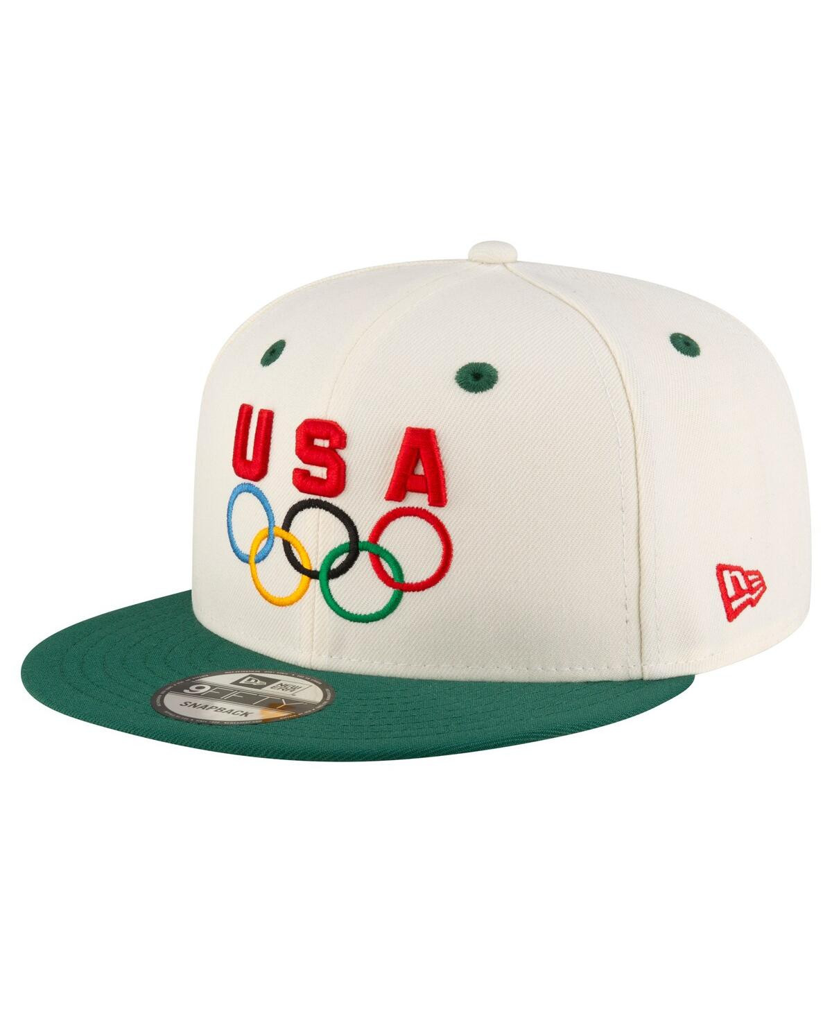 New Era Men's Cream/Hunter Green Team Usa Chrome 9FIFTY Snapback Hat - Cream, Hunter Green | Macy's