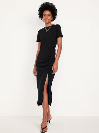 Ruched Midi T-Shirt Dress | Old Navy (US)