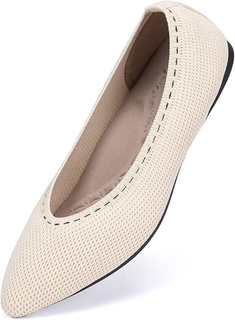 Frank Mully Women's Ballet Flat Dressy Knit Pointed Toe Slip On Ballerina Walking Flats Shoes for... | Amazon (US)