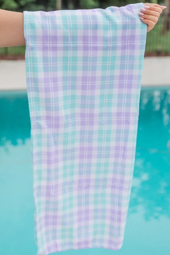 Tori Plaid Beach Towel Tori X Pink Lily | Pink Lily