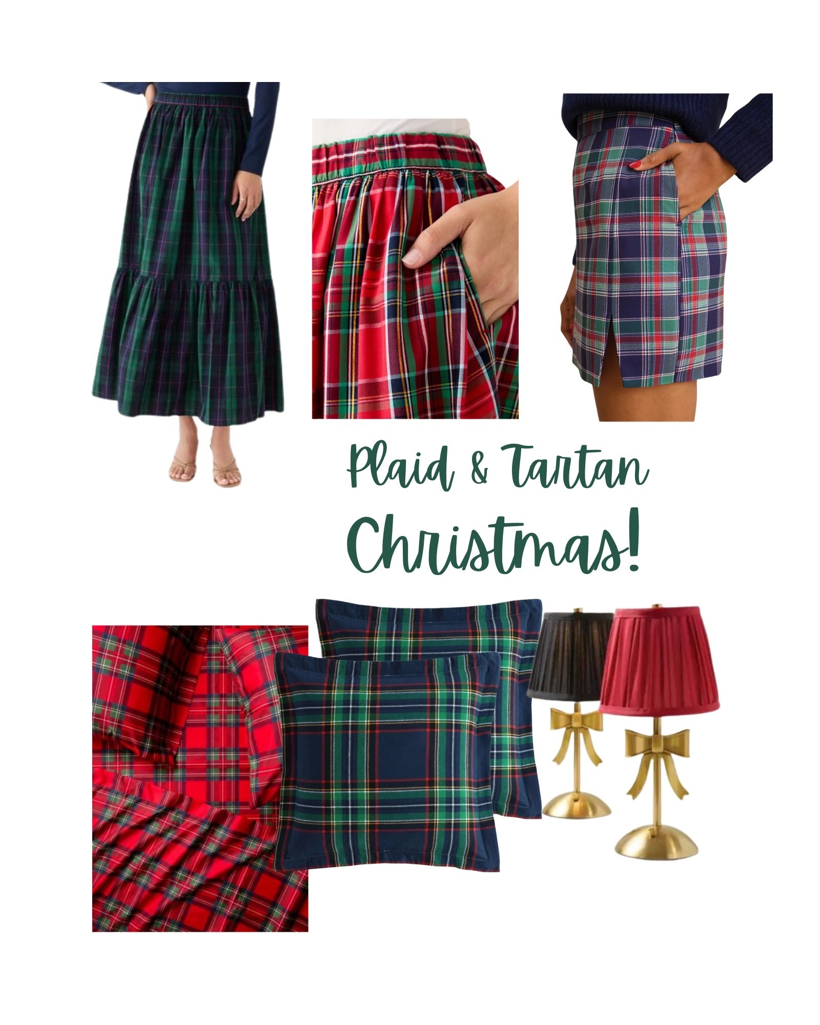 Plaid and Tartan Christmas holiday dresses, skirts, decorations and holiday outfits for women and men  

#LTKStyleTip #LTKSaleAlert #LTKHoliday