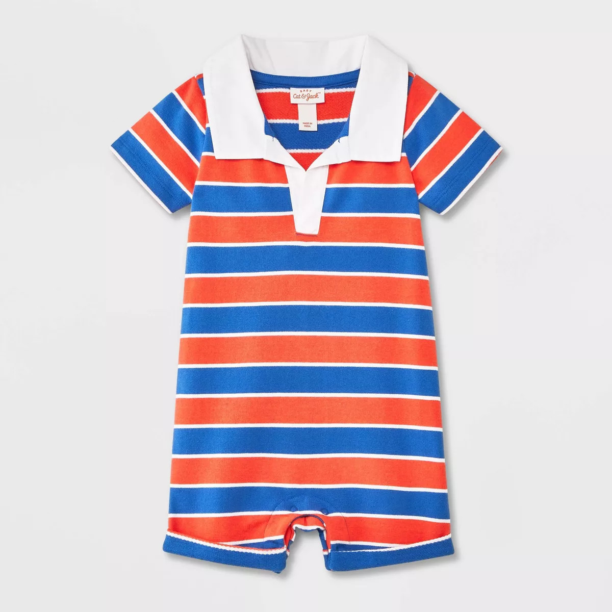 Baby Boys' Polo Romper - Cat & Jack™ Blue 3-6M | Target