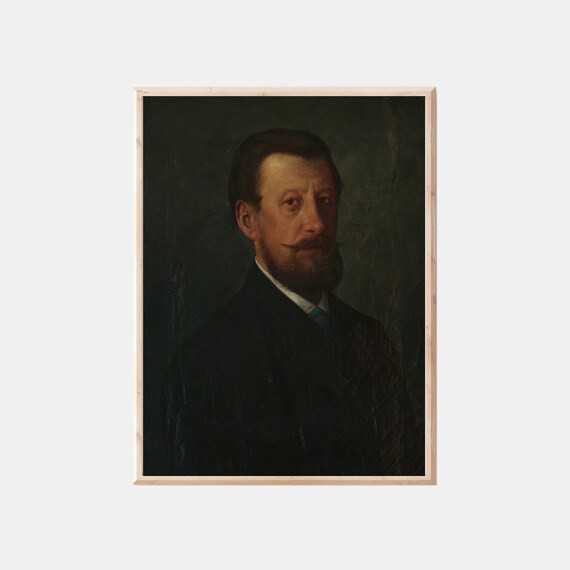 Portrait of a Man Antique Oil Painting Vintage Wall Art - Etsy | Etsy (US)