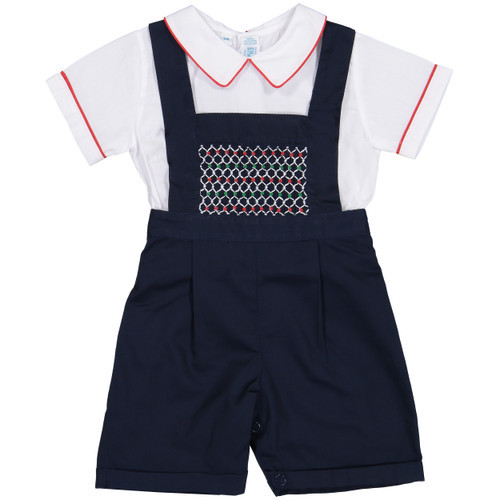 Multi-Colored Smocked Bib Overall | Feltman Brothers
