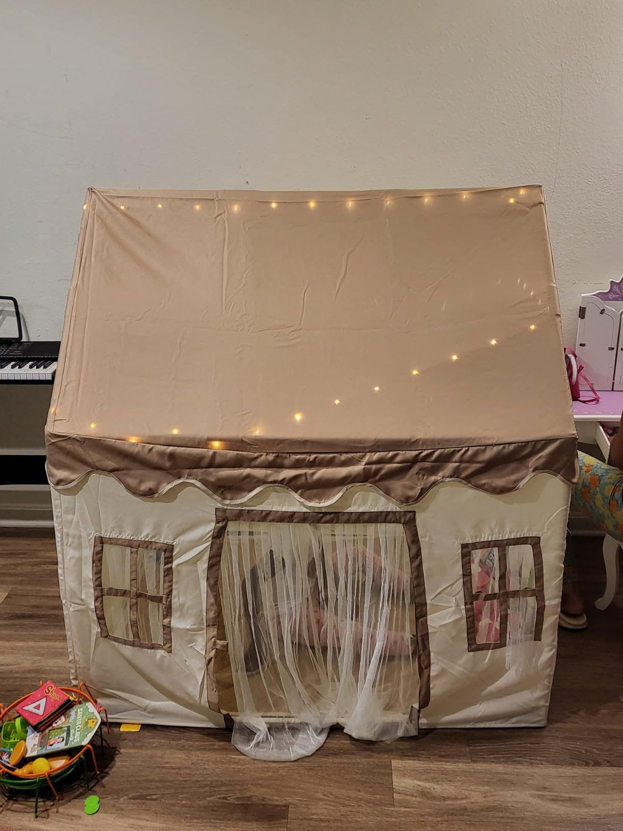 Play Tent with Mat, Kids Tent Playhouse for Kids Indoor Playhouse Large for Girls Tent Baby Tent Kids Play Tent Bed Tent for Toddler | Amazon (US)