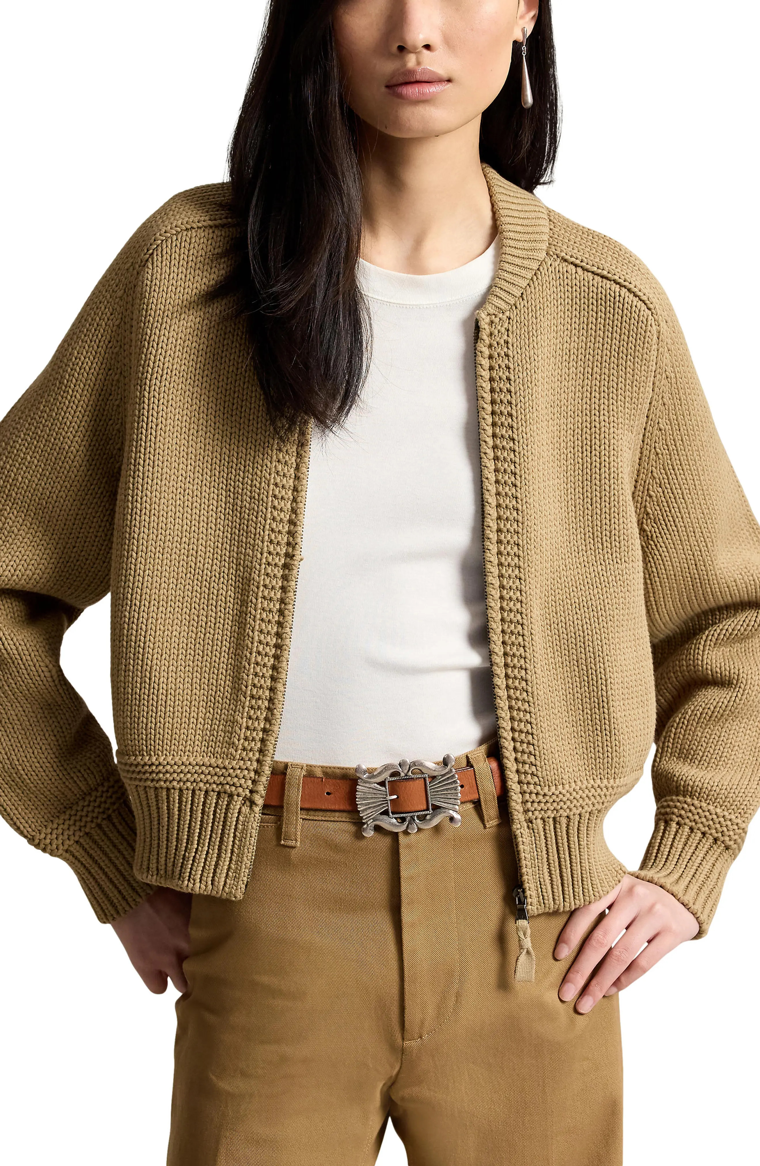 Full Zip Cotton Blend Cardigan | Nordstrom