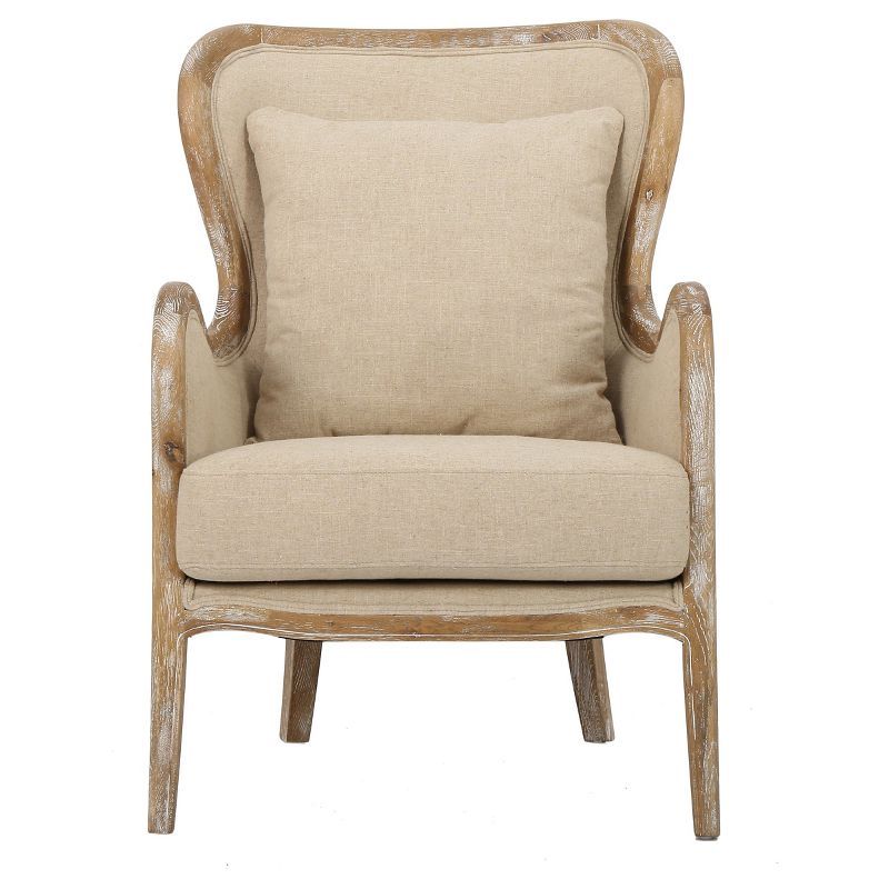 Crenshaw Fabric Wing Chair Beige - Christopher Knight Home | Target
