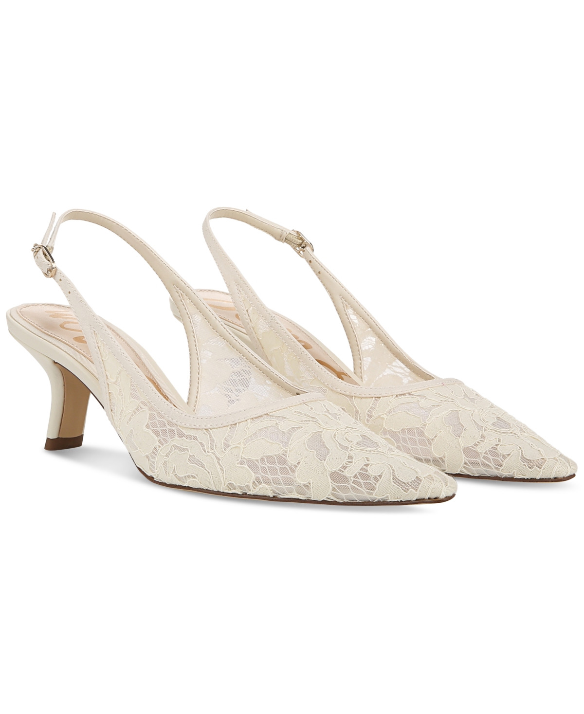 Sam Edelman Women's Bianka Slingback Mesh Pumps - Ivory | Macy's