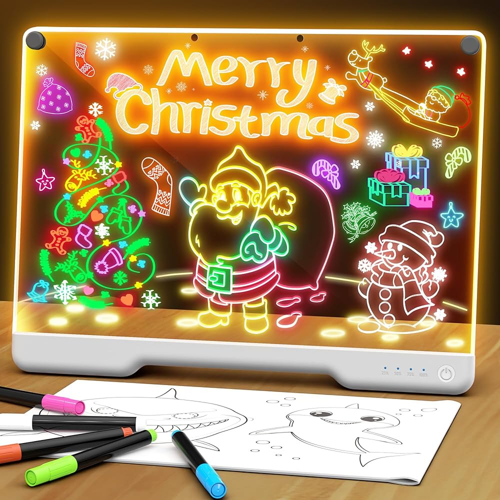 Portable LED Note Board with Colors, Rechargeable 16-inch 7 Light Effects Doodle Glow Memo Messag... | Amazon (US)