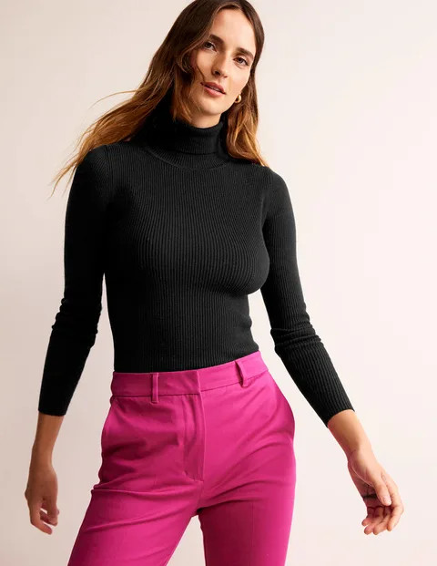 Catriona Roll Neck Jumper - Black | Boden (UK & IE)