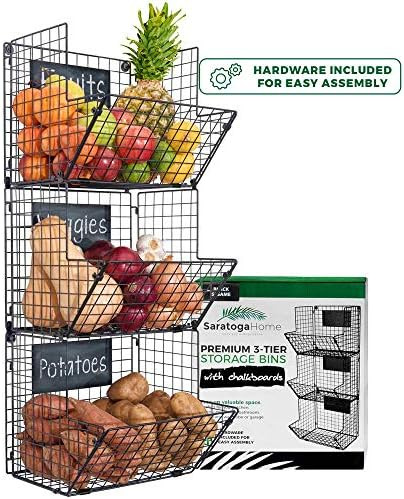 Saratoga Home Wall Fruit Baskets For Kitchen Fruit Basket Wall Mount, Wall Fruit Baskets for Kitc... | Amazon (US)