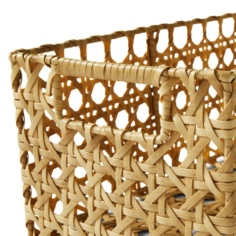Better Homes & Gardens Natural Cane Weave Basket Set, 2-Piece - Walmart.com | Walmart (US)