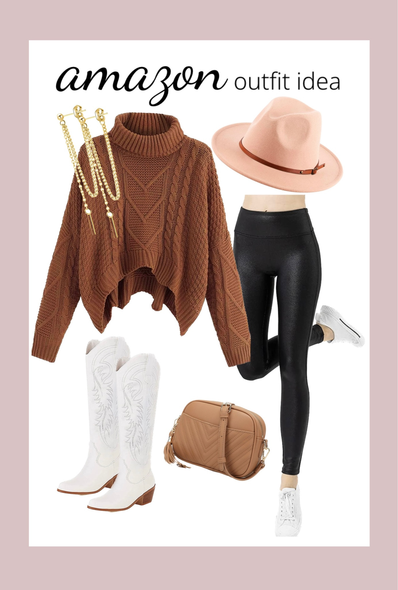 Amazon finds! Fall sweater outfit

Fauc leather leggings, white tall western boots, faux leather leggings outfit idea, cropped sweater, fall hat

#LTKSeasonal #LTKshoecrush #LTKstyletip