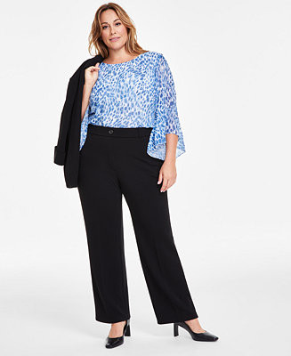 Plus Size High Rise Wide Leg Pants | Macy's