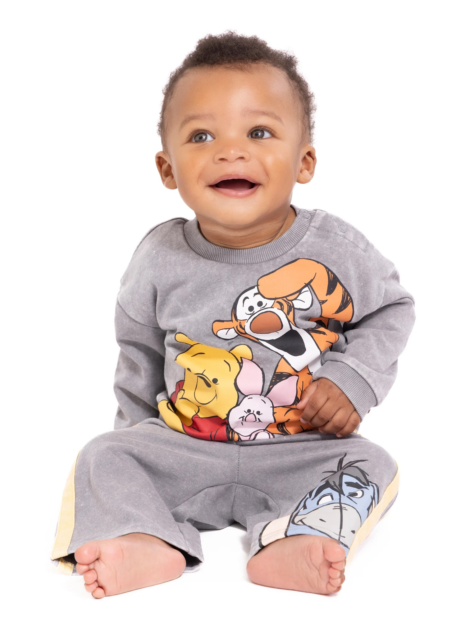 Winnie the Pooh Baby Long Sleeve Graphic Crewneck Tee with Matching Pants, 2-Piece, Sizes 0/3M-24... | Walmart (US)