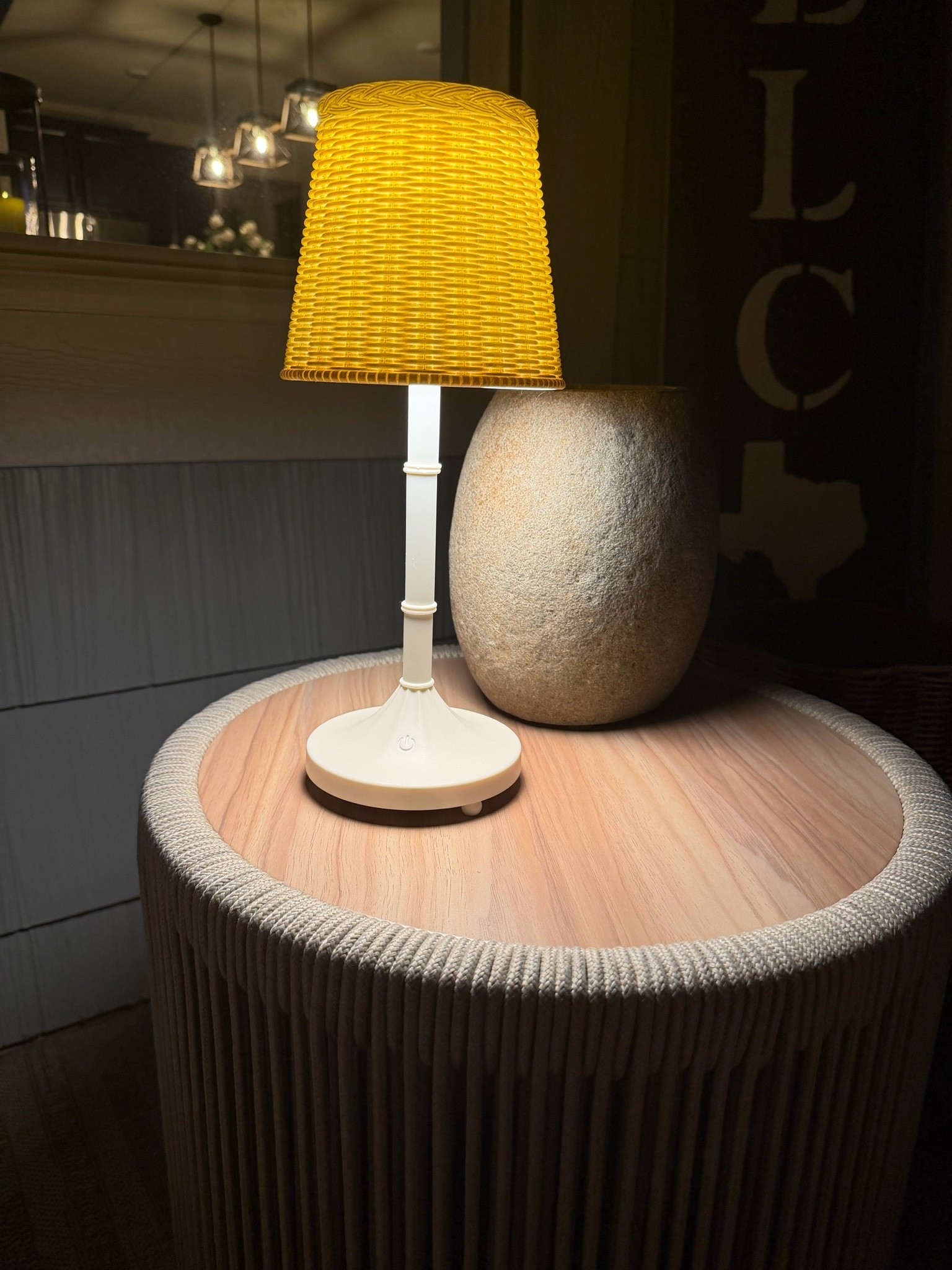 Solar powered outdoor touch lamp