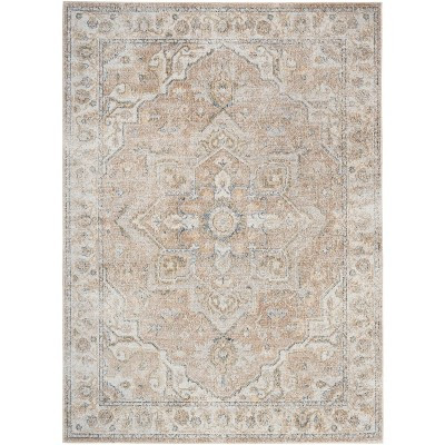 Nourison Astra Machine Washable Vintage Medallion Indoor Rug Beige 6'7" x 9' | Target