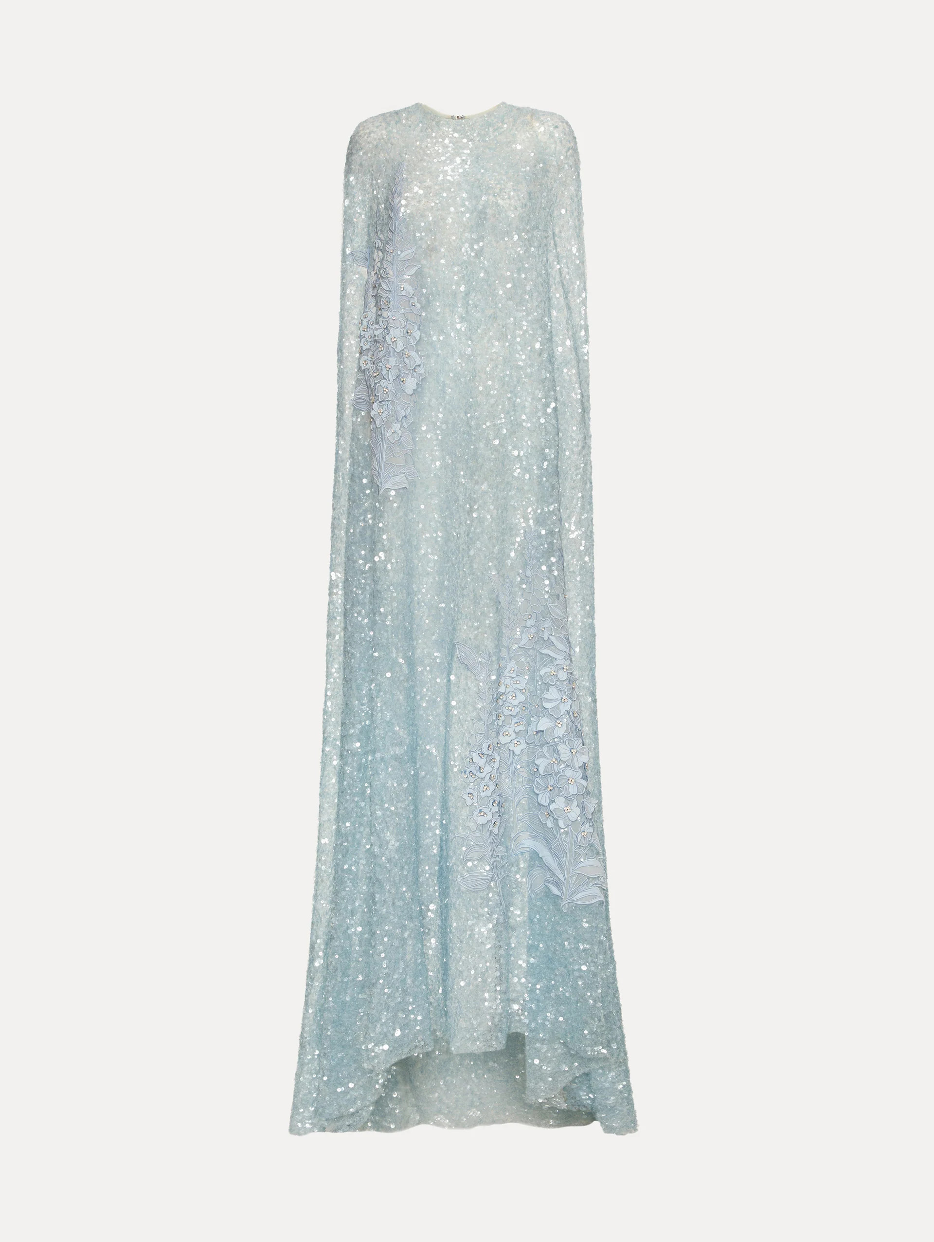 Foxglove Embroidered Sequin Tulle Caftan | Oscar de la Renta