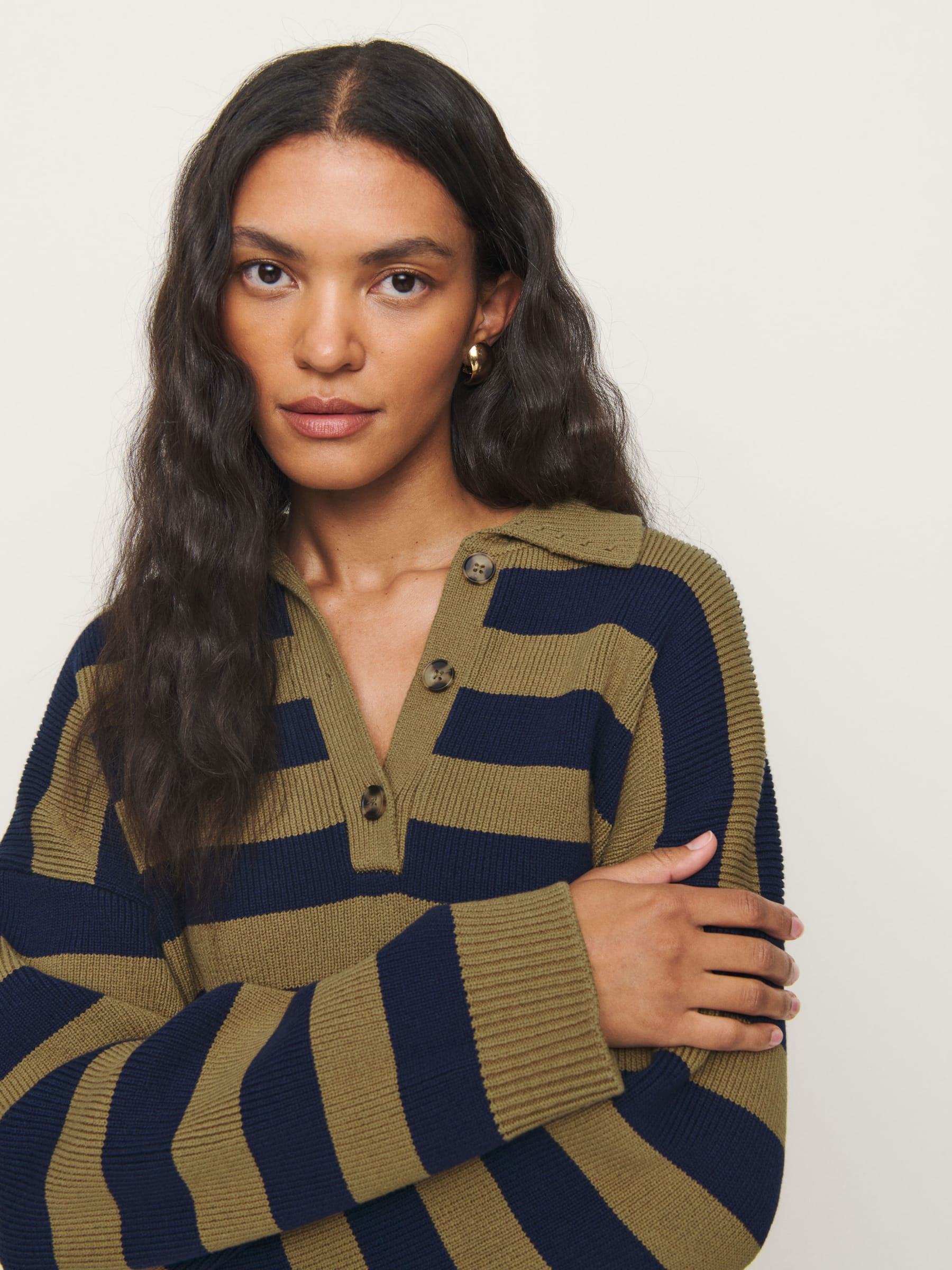 Brooklyn Cotton Polo Sweater | Reformation (Global)