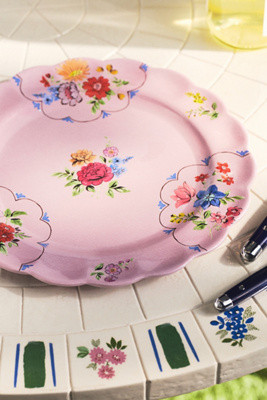 Annette Floral Melamine Dinner Plates, Set of 4 | Anthropologie (US)