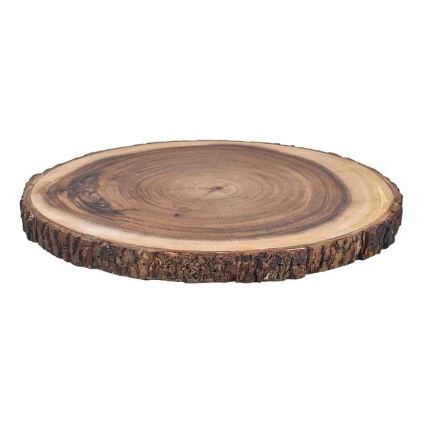 Better Homes & Gardens Brown Acacia Round Bark Plate Charger - Walmart.com | Walmart (US)