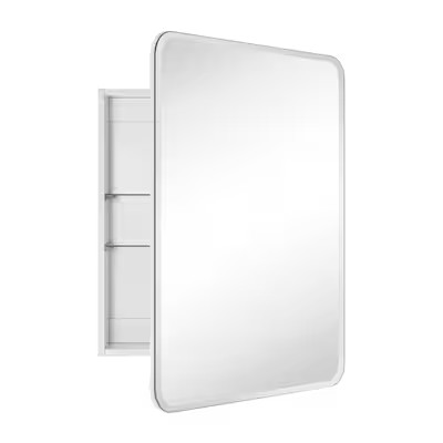 TEHOME 24-Inches x 30-Inches Surface/Recessed Mount White Mirrored Rectangle Soft Close Medicine ... | Lowe's