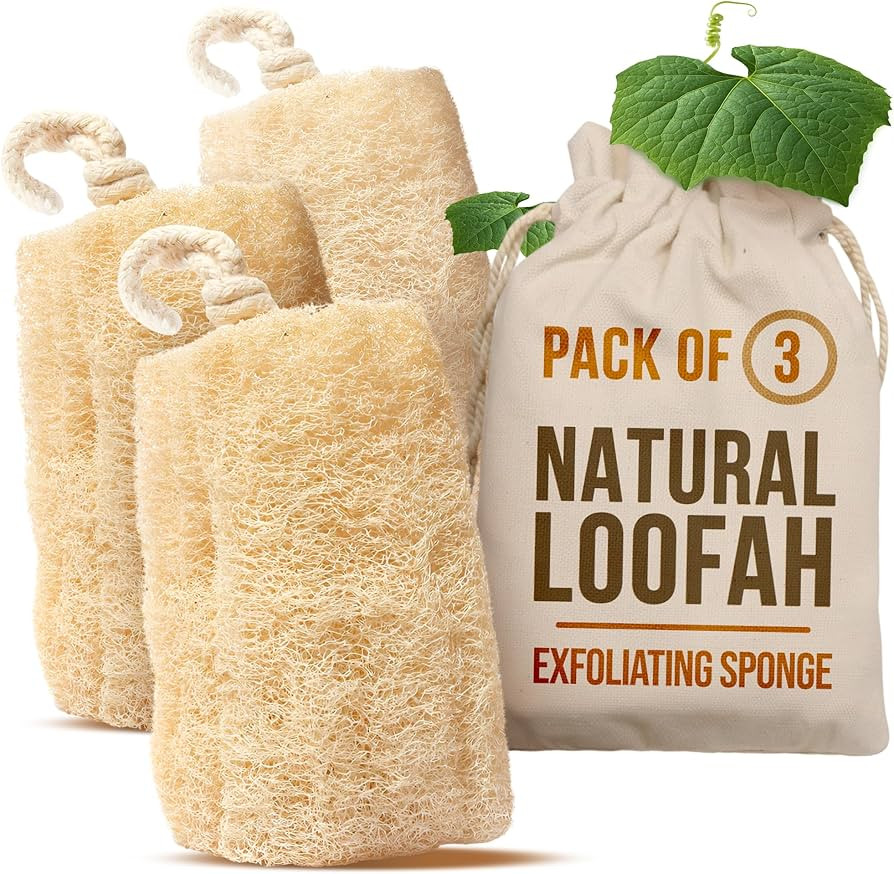 CraftsOfEgypt Natural Loofah Sponge – Egyptian Luffa Body Scrubber Pack of 3 for Men & Women, N... | Amazon (US)