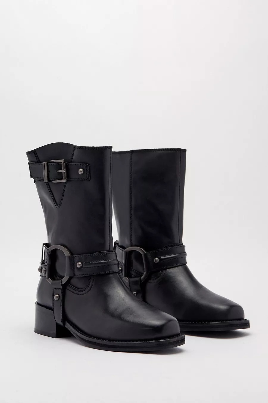 Tarnished Leather Buckle Harness Ankle Boots | Nasty Gal US