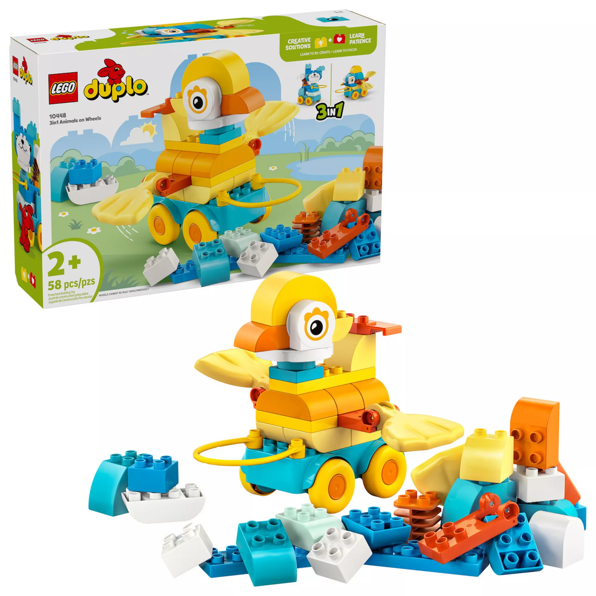 LEGO DUPLO Town 3-in-1 Animals on Wheels 10448 Building Kit (58 Pieces), Multi | Kohl's