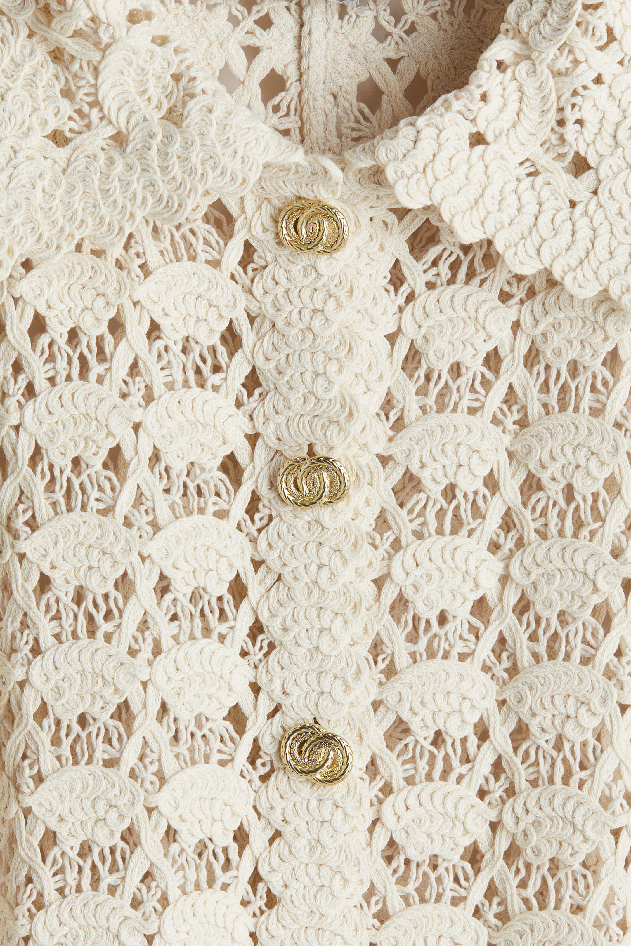 Crochet-Look Dress - Cream - Ladies | H&M US | H&M (US + CA)