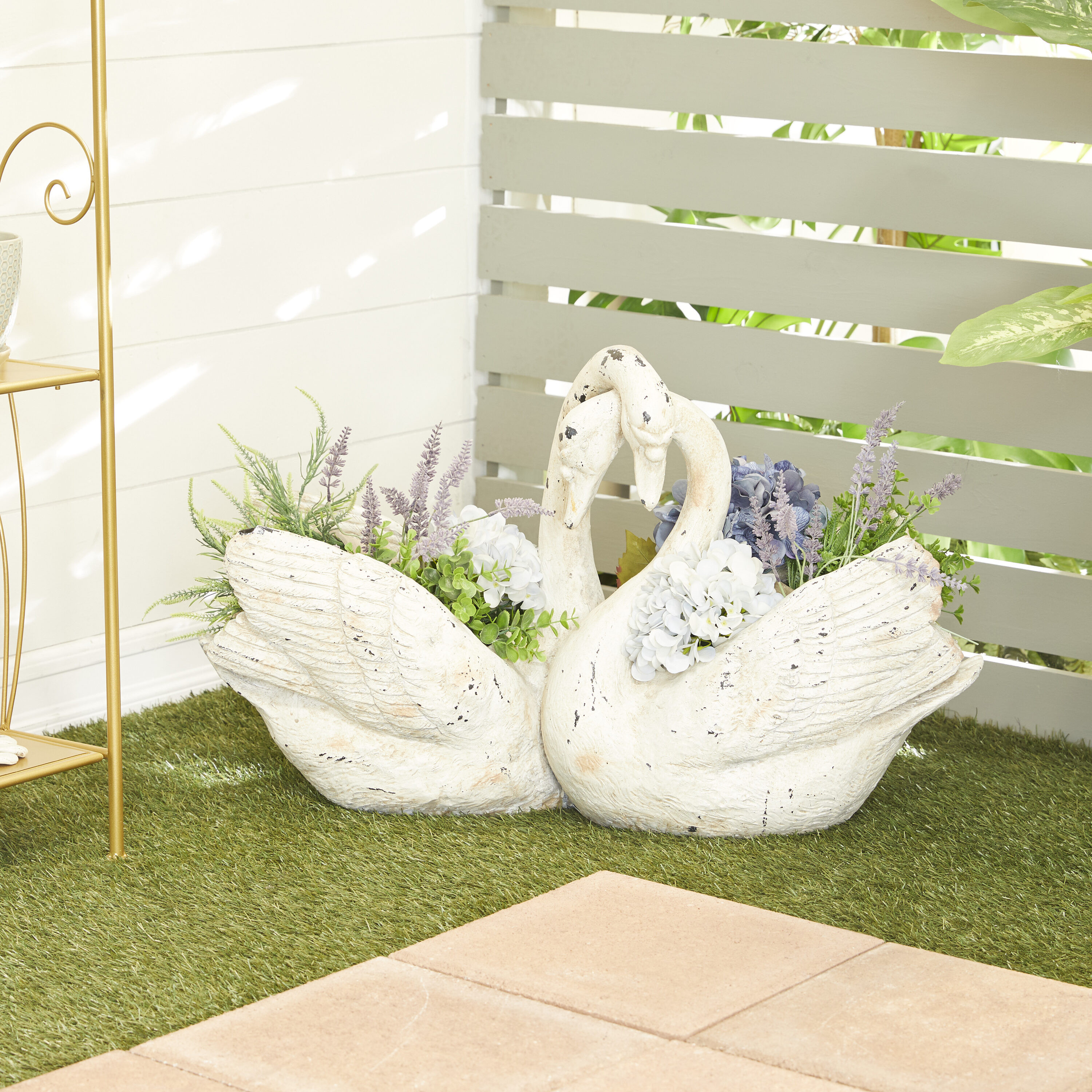 Grayson Lane Rectangle 10.05-in W Extra Large White Ceramic Indoor/Outdoor Planter | 82252 | Lowe's