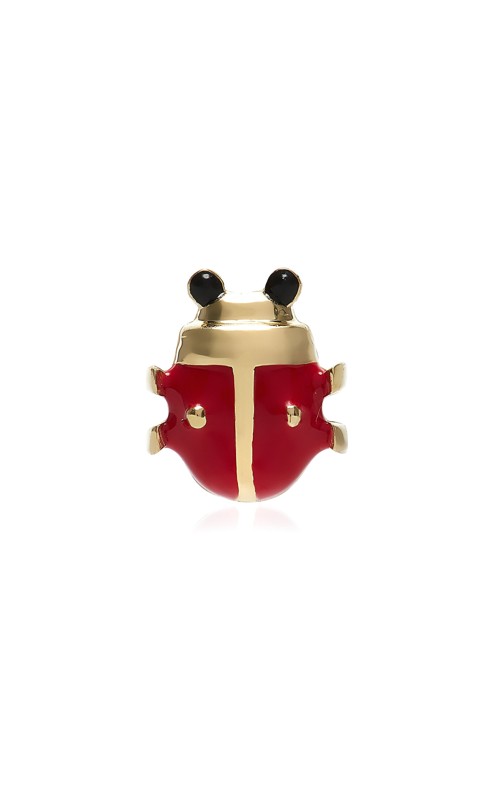 Mini Ladybug 9K Gold Enamel Single Earring | Moda Operandi (Global)