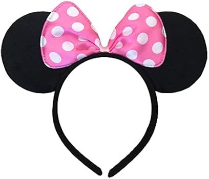 Mouse Headband Mouse Ears Bows Hair Band Party Hair Accessories for Girls Women Birthday Party New Y | Amazon (US)