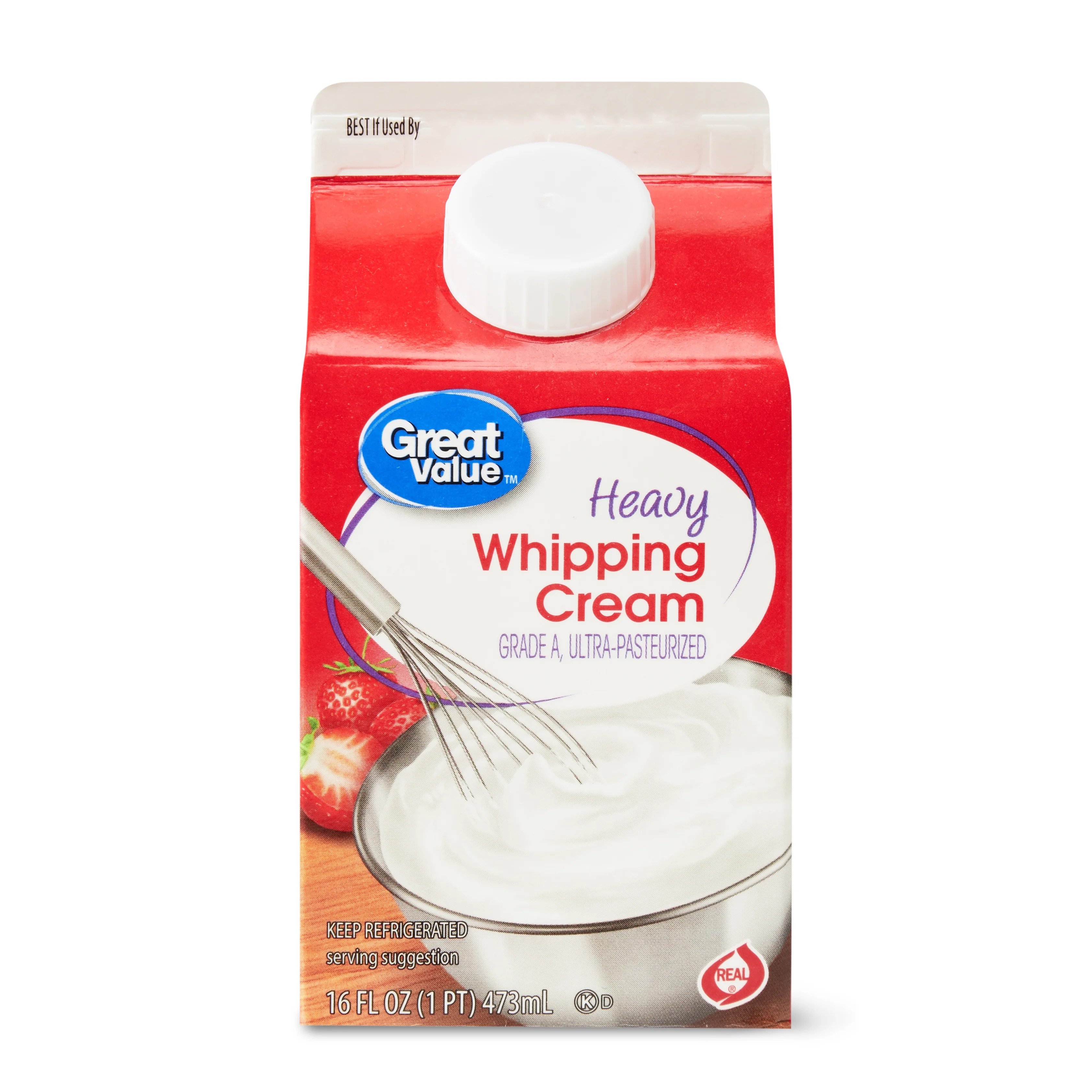 Great Value Heavy Whipping Cream, 16 oz Carton, Refrigerated | Walmart (US)