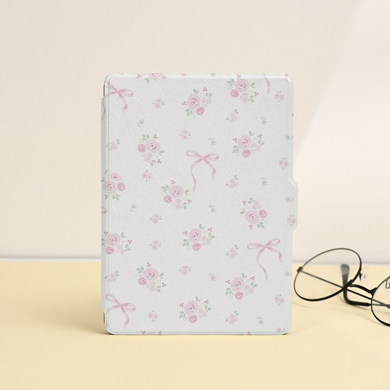 Cute Pink Flowers Bow Kindle Paperwhite Case, Personalized Kindle Paperwhite Cover Paperwhite 6.8... | Etsy (US)
