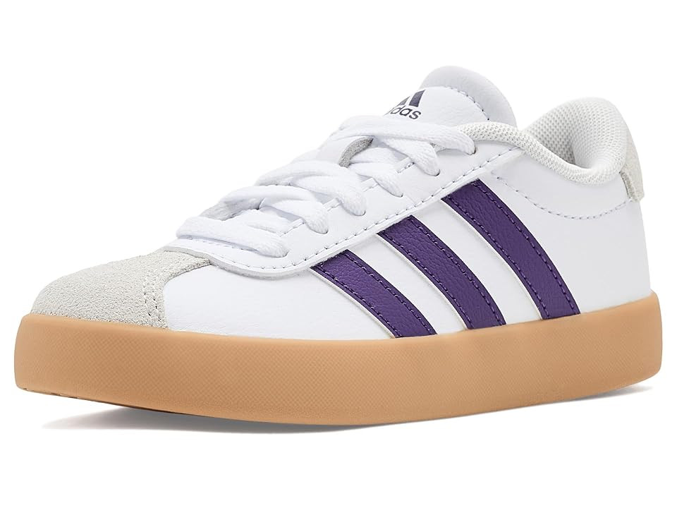 adidas Kids VL Court 3.0 Shoes (Little Kid/Big Kid) Kids Shoes White/Violet/Gum: 11 Little Kid M | Zappos