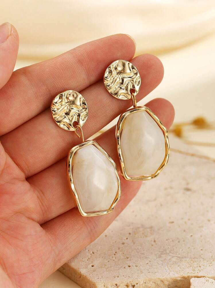 1 Pair Bohemian Luxurious Resin High-End Classic Versatile Earrings | SHEIN