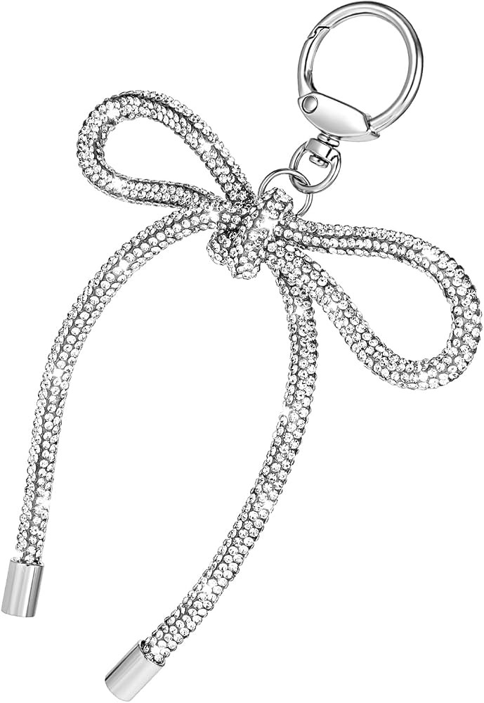 Mabor Bow Keychain Rhinestone Bow Key Chains Women Cute Ribbon Bowknot Pendant Bag Charms Car Key... | Amazon (US)