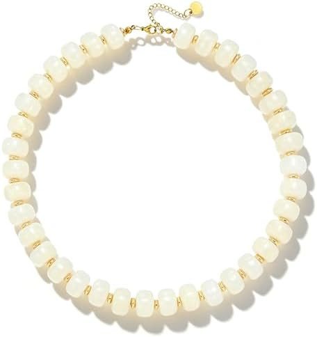 Chunky Colorful Beaded Necklaces for Women Big Bead Boho Choker Necklace Trendy Heart Statement N... | Amazon (US)