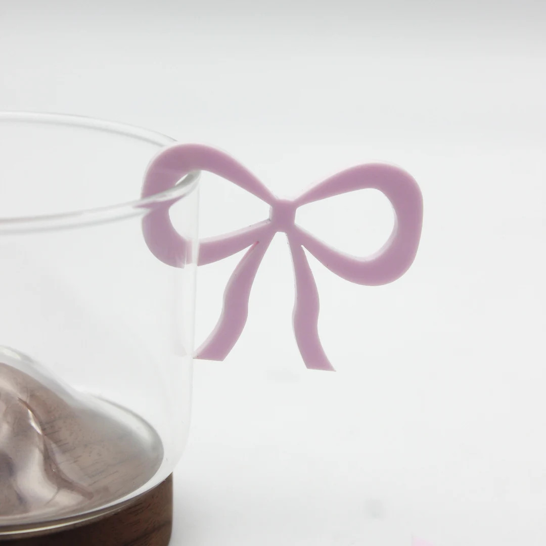 Bow Drink Tags Acrylic Bows Party Drink Tags - Etsy | Etsy (US)