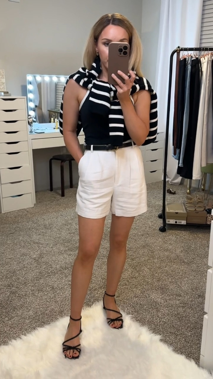 15 neutral petite friendly spring summer outfits // building my spring capsule wardrobe with black, white, and tan / all size info included in the full video on YouTube.com/ShannonSullivan 

#LTKfindsunder100 #LTKworkwear #LTKVideo