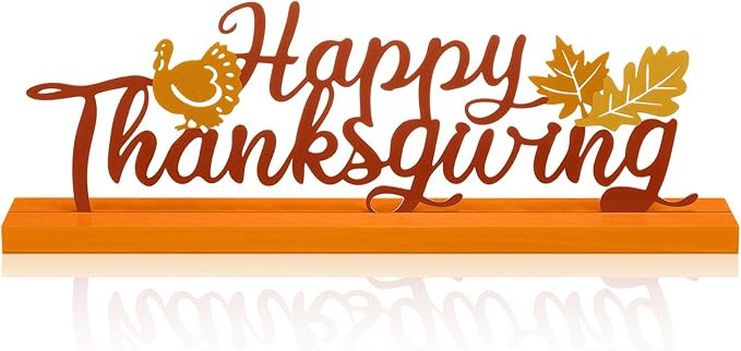 Realspring Fall Decorations for Home Happy Thanksgiving Metal Sign Thanksgiving Table Decor Fall ... | Amazon (US)