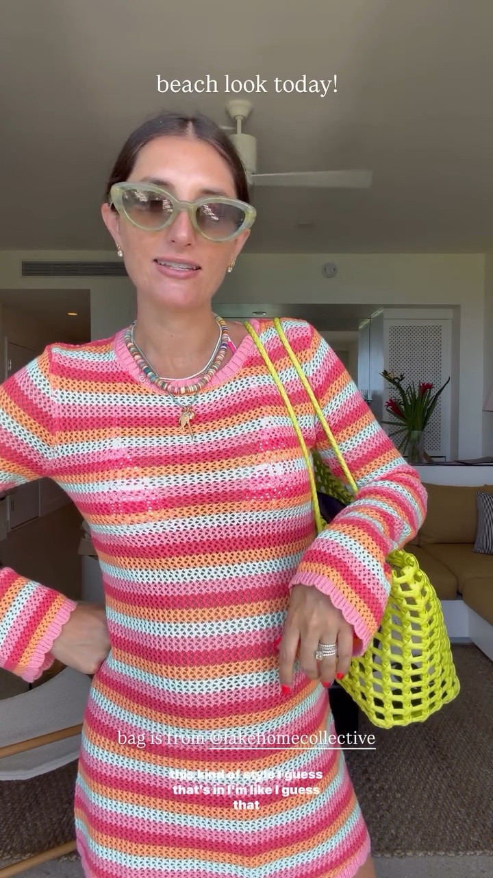 beach look today! bag is from @lakehomecollective. Wearing a small in the coverup!

#LTKgrwm #LTKootd #LTKBump