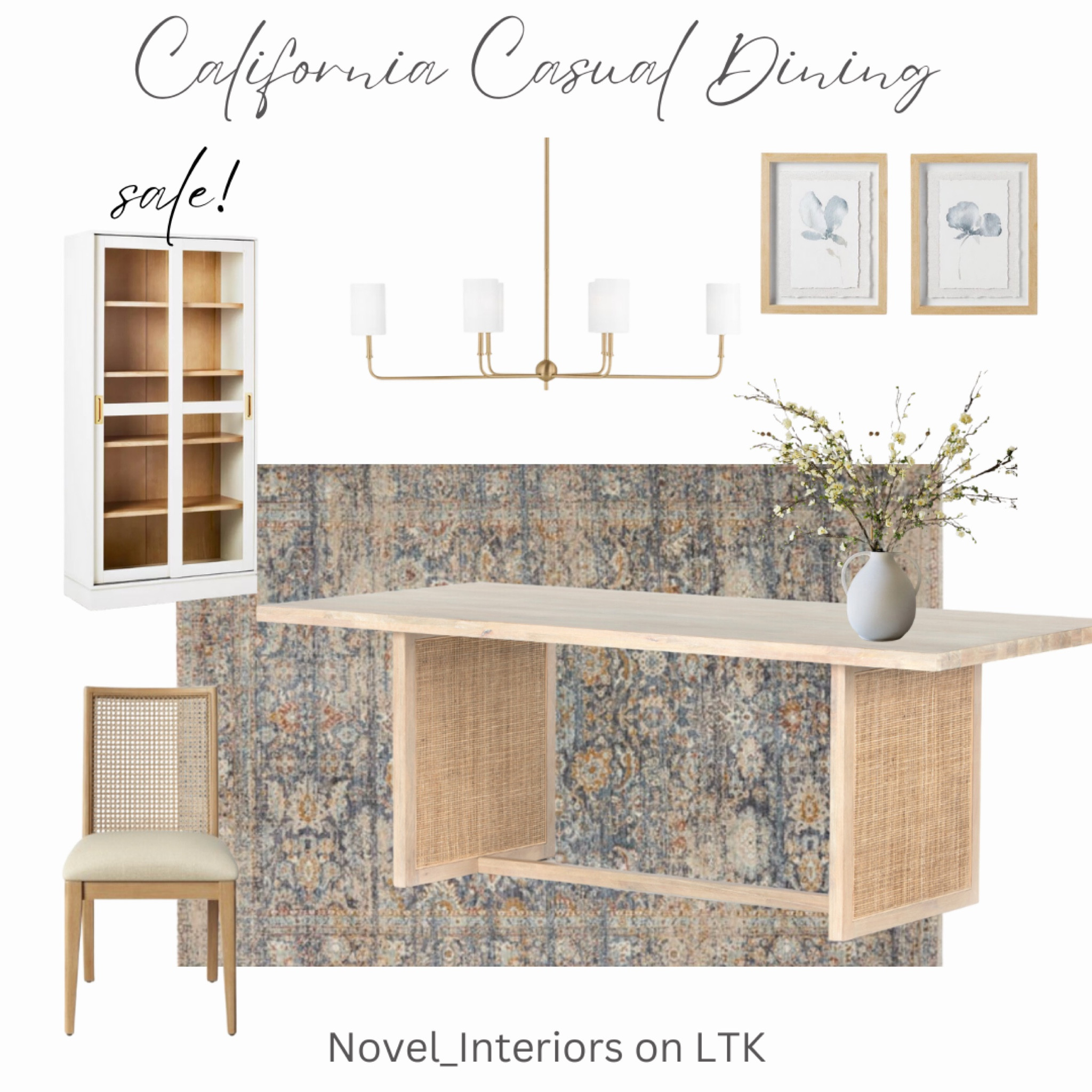 California Casual dining. So pretty and fresh. This light and bright dining situation is simply classic  