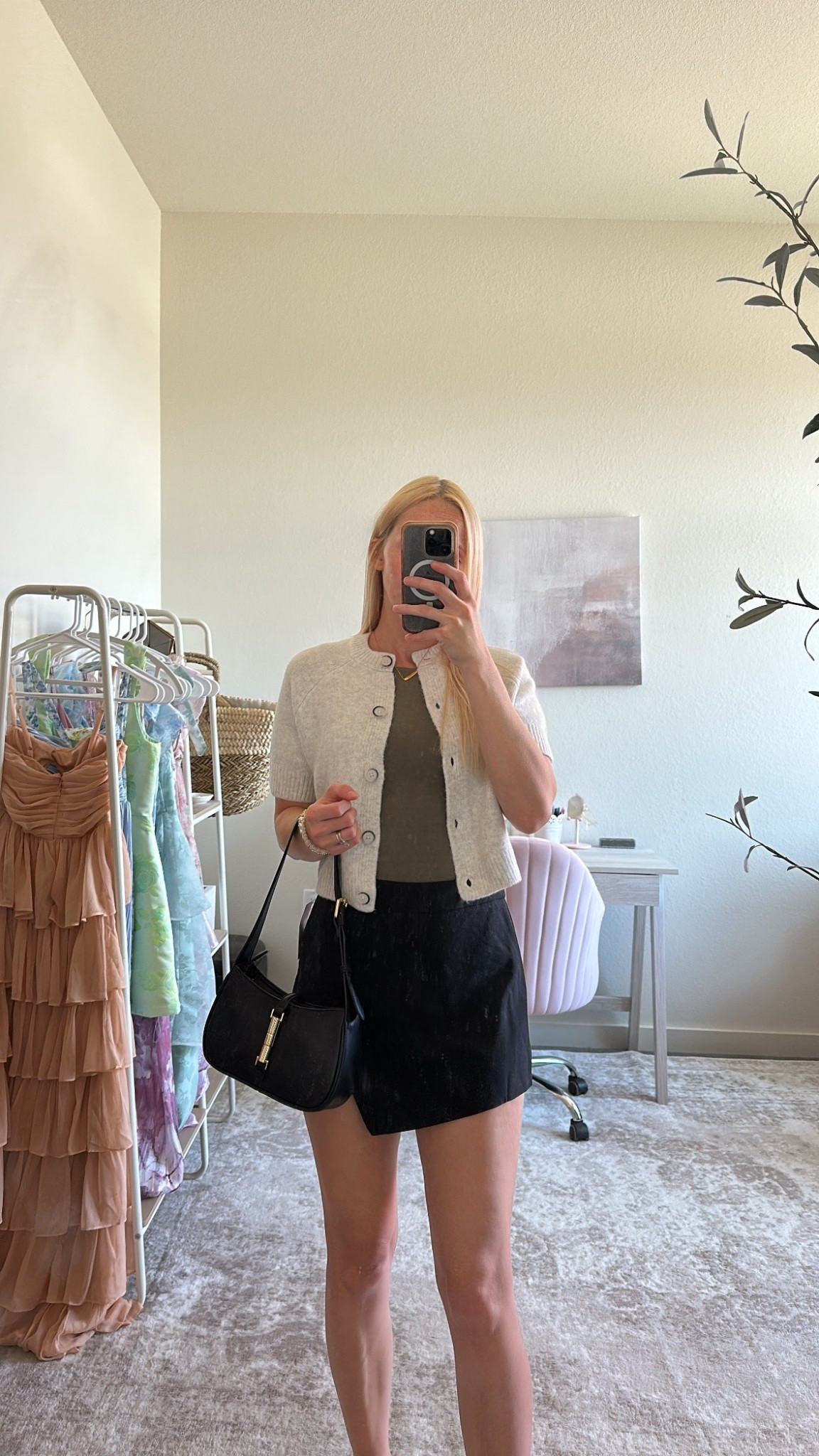 Target Fall outfit idea I’m loving!

This light gray button up sweater is so cute for fall! I love that’s it’s short sleeve too, so it’s perfect for those warmer days. I’m in an XS and it fits true to size.

Olive green high neck bodysuit - XS true to size. Comfy and stretchy!

Black mini skirt - size 0 from Target - LOVE this!! It’s so cute and flattering, not too short either. Fits perfect

Black Mary Jane flats - true to size

Fall outfit, work outfit, olive cardigan, short sleeve cardigan, white pants outfit, fall outfit idea, Target outfit, Target finds, fall workwear

#LTKFindsUnder50 #LTKStyleTip #LTKSeasonal